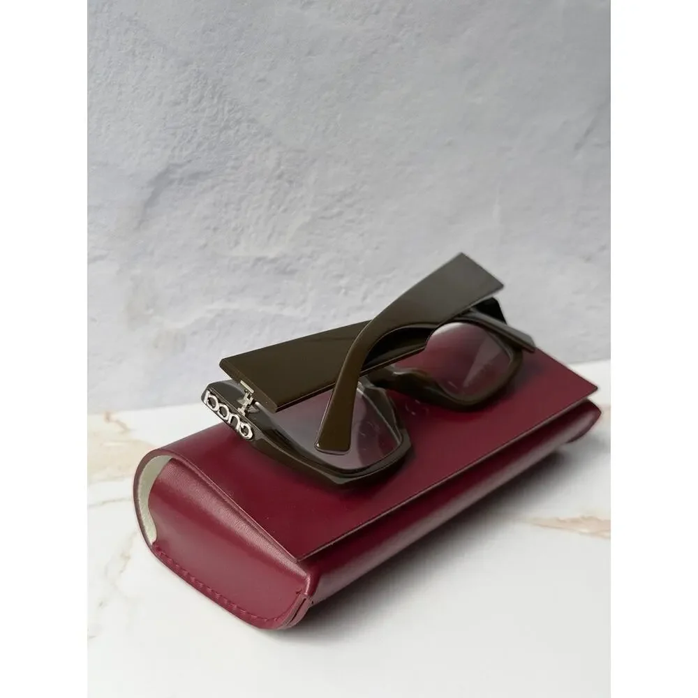 NEW Gucci GG2042O Brown Oversized Square Eyeglasses Frames